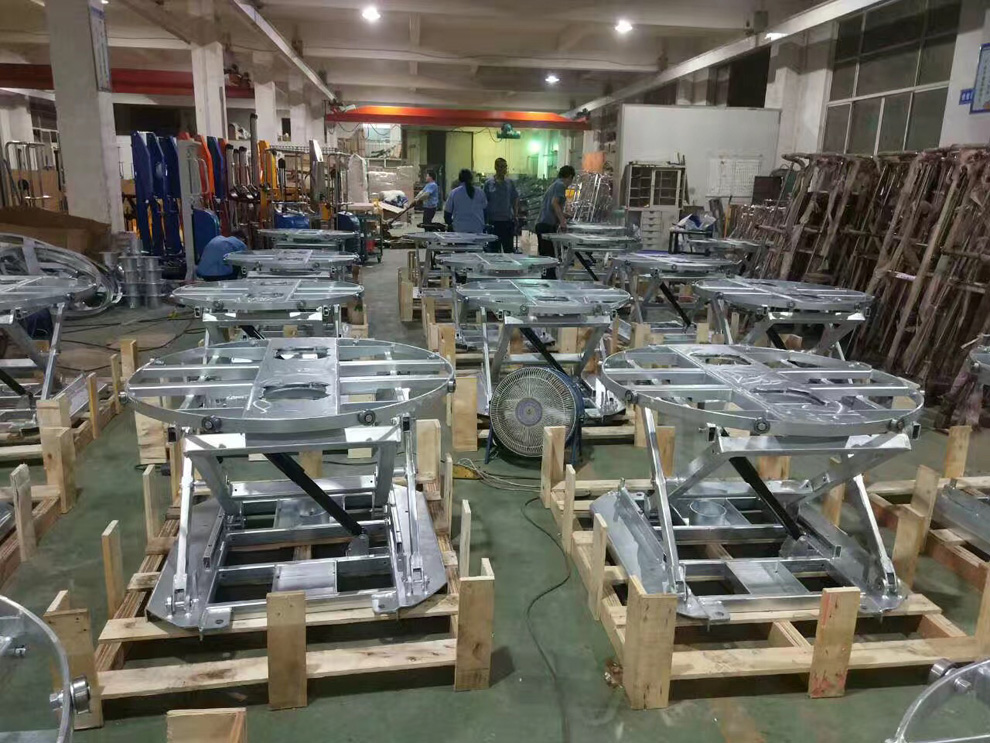 SP spring actualted rotating level table